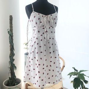 White Strawberry Milkmaid Dress 🍓